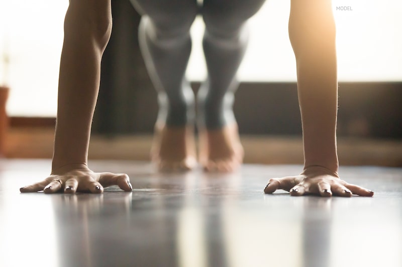 Woman doing plank exercise